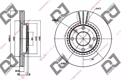 Тормозной диск DJ PARTS BD1188